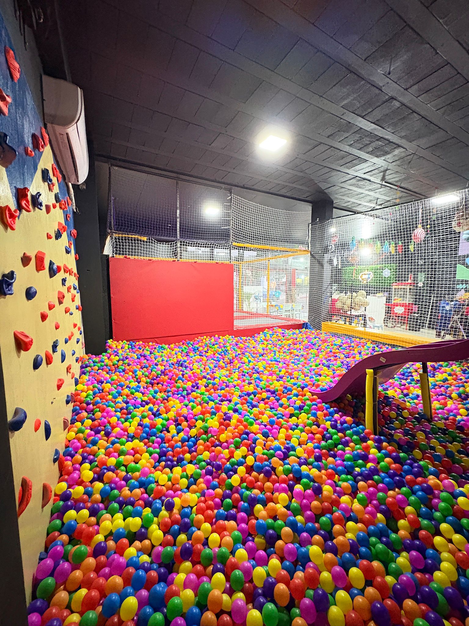 Piscina de pelotas y palestra